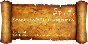 Szentkirályi Asszunta névjegykártya